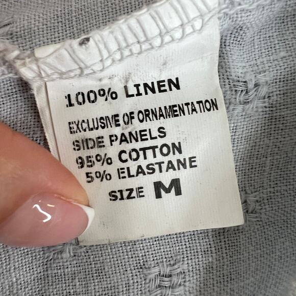 Lina Tomei Gray Tunic Top Linen Cowl Neck Sleeveless Size Medium M Made in ITALY - Picture 11 of 11